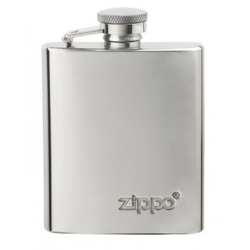 Подарочный набор ZIPPO: фляжка 89 мл и зажигалка, латунь/сталь, серебристый, в коробке с подвесом-3