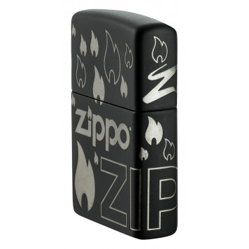 Зажигалка ZIPPO Classic с покрытием Black Matte, латунь/сталь, черная, матовая, 38x13x57 мм-7