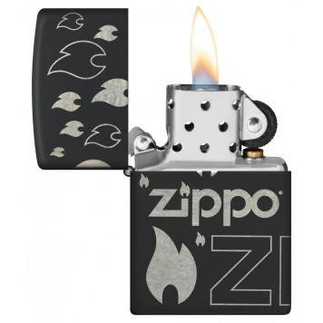 Зажигалка ZIPPO Classic с покрытием Black Matte, латунь/сталь, черная, матовая, 38x13x57 мм-2