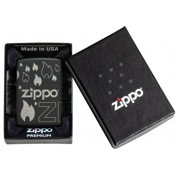 Зажигалка ZIPPO Classic с покрытием Black Matte, латунь/сталь, черная, матовая, 38x13x57 мм-5