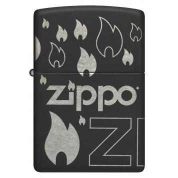Зажигалка ZIPPO Classic с покрытием Black Matte, латунь/сталь, черная, матовая, 38x13x57 мм-1