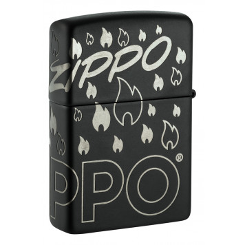 Зажигалка ZIPPO Classic с покрытием Black Matte, латунь/сталь, черная, матовая, 38x13x57 мм-6