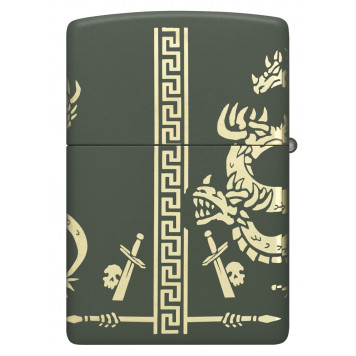 Зажигалка ZIPPO Dragon Design с покрытием Green Matte, латунь/сталь, зеленая, матовая, 38x13x57 мм-8