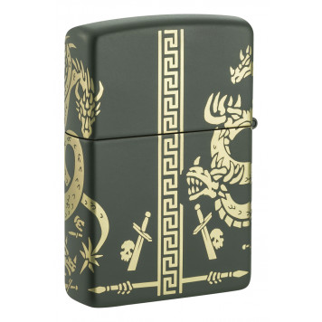 Зажигалка ZIPPO Dragon Design с покрытием Green Matte, латунь/сталь, зеленая, матовая, 38x13x57 мм-5