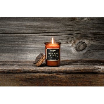 Ароматизированная свеча ZIPPO Dark Rum & Oak, воск/хлопок/кора древесины/стекло, 70x100 мм-1