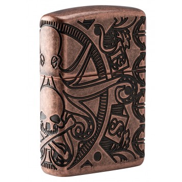 Зажигалка ZIPPO Armor™ с покрытием Antique Copper™, латунь/сталь, медная, матовая, 38x13x57 мм-3