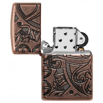 Зажигалка ZIPPO Armor™ с покрытием Antique Copper™, латунь/сталь, медная, матовая, 38x13x57 мм-10