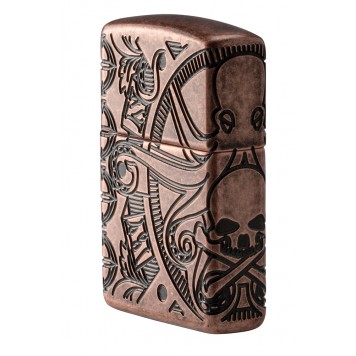 Зажигалка ZIPPO Armor™ с покрытием Antique Copper™, латунь/сталь, медная, матовая, 38x13x57 мм-1