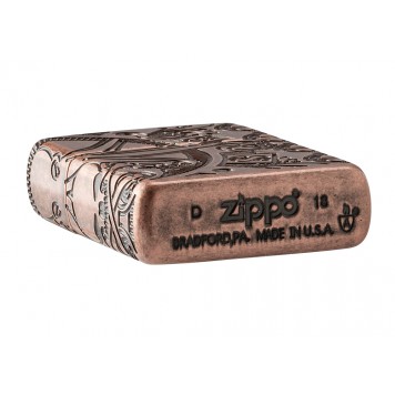 Зажигалка ZIPPO Armor™ с покрытием Antique Copper™, латунь/сталь, медная, матовая, 38x13x57 мм-4