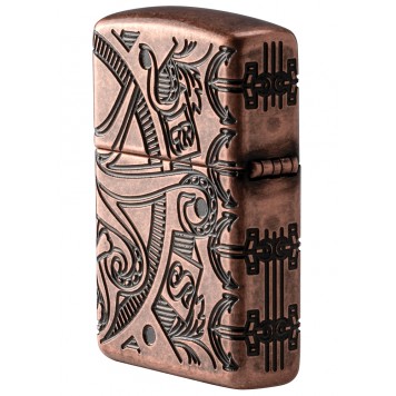 Зажигалка ZIPPO Armor™ с покрытием Antique Copper™, латунь/сталь, медная, матовая, 38x13x57 мм-2