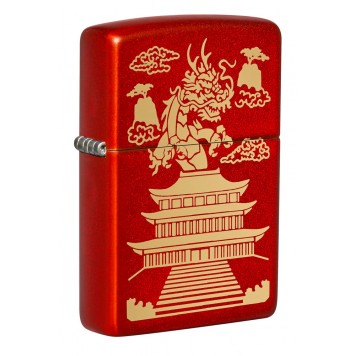 Зажигалка ZIPPO Eastern Design с покрытием Metallic Red, латунь/сталь, красная, 38x13x57 мм