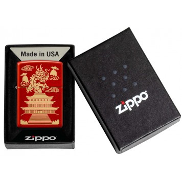 Зажигалка ZIPPO Eastern Design с покрытием Metallic Red, латунь/сталь, красная, 38x13x57 мм-5