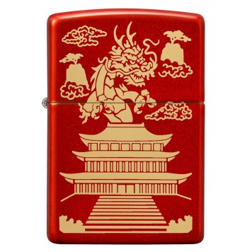 Зажигалка ZIPPO Eastern Design с покрытием Metallic Red, латунь/сталь, красная, 38x13x57 мм-1