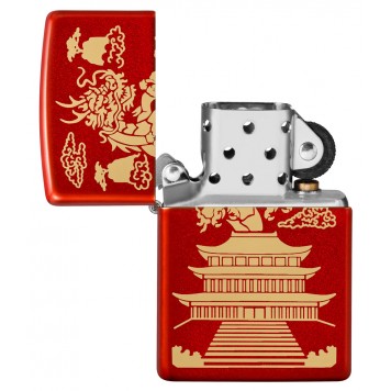 Зажигалка ZIPPO Eastern Design с покрытием Metallic Red, латунь/сталь, красная, 38x13x57 мм-3