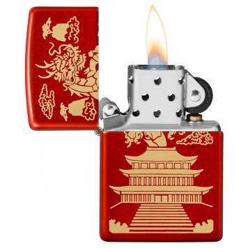 Зажигалка ZIPPO Eastern Design с покрытием Metallic Red, латунь/сталь, красная, 38x13x57 мм-2