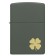 Зажигалка ZIPPO Four Leaf Clover с покрытием Green Matte, латунь/сталь, зеленая, 38x13x57 мм