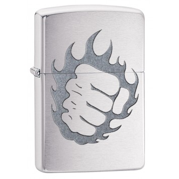 Зажигалка ZIPPO Classic с покрытием Brushed Chrome, латунь/сталь, серебристая, матовая, 36x12x56 мм