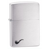 Зажигалка для трубок ZIPPO Pipe с покрытием e Brushed Chrome, латунь/сталь, серебристая, 36x12x56 мм