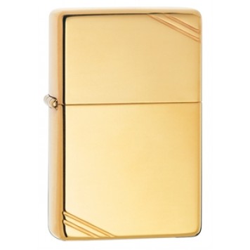 Зажигалка ZIPPO Vintage™ с покрытием High Polish Brass, латунь/сталь, золотистая, 38x13x57 мм