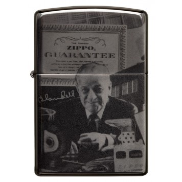 Зажигалка ZIPPO George Blaisdell с покрытием Black Ice®, латунь/сталь, чёрная, 36х12х56 мм-4