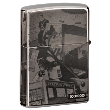 Зажигалка ZIPPO George Blaisdell с покрытием Black Ice®, латунь/сталь, чёрная, 36х12х56 мм-7