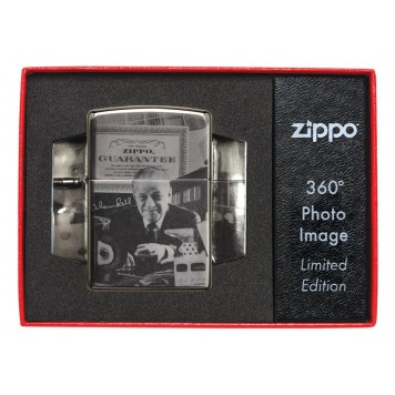 Зажигалка ZIPPO George Blaisdell с покрытием Black Ice®, латунь/сталь, чёрная, 36х12х56 мм-10