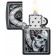 Зажигалка ZIPPO Skull Clock с покрытием Black Matte, латунь/сталь, чёрная, матовая, 38x13x57 мм