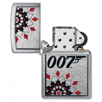 Зажигалка ZIPPO James Bond™ с покрытием Brushed Chrome, латунь/сталь, серебристая, 38x13x57 мм-3