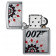 Зажигалка ZIPPO James Bond™ с покрытием Brushed Chrome, латунь/сталь, серебристая, 38x13x57 мм