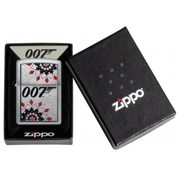 Зажигалка ZIPPO James Bond™ с покрытием Brushed Chrome, латунь/сталь, серебристая, 38x13x57 мм-5