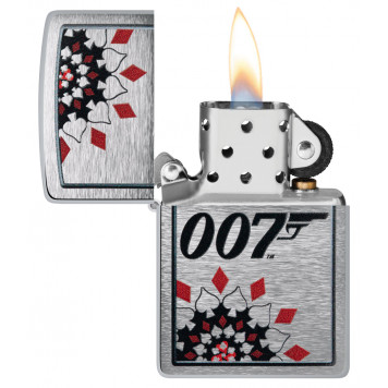 Зажигалка ZIPPO James Bond™ с покрытием Brushed Chrome, латунь/сталь, серебристая, 38x13x57 мм-2