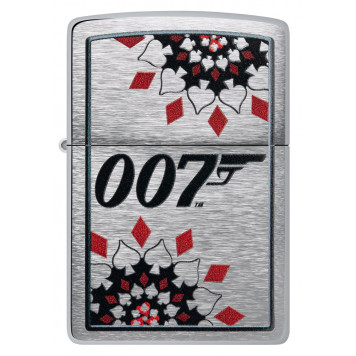 Зажигалка ZIPPO James Bond™ с покрытием Brushed Chrome, латунь/сталь, серебристая, 38x13x57 мм-1