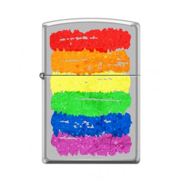 Зажигалка ZIPPO Радуга c с покрытием Satin Chrome™, латунь/сталь, серебристая, матовая, 38x13x57 мм