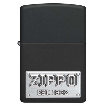 Зажигалка ZIPPO License Plate с покрытием Black Matte, латунь/сталь, черная, 38x13x57 мм-1