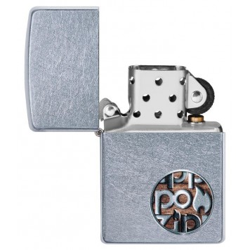 Зажигалка ZIPPO Button с покрытием Street Chrome™, латунь/сталь, серебристая, матовая, 38x13x57 мм-3