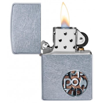 Зажигалка ZIPPO Button с покрытием Street Chrome™, латунь/сталь, серебристая, матовая, 38x13x57 мм-2