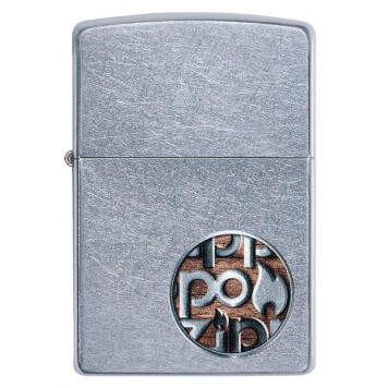 Зажигалка ZIPPO Button с покрытием Street Chrome™, латунь/сталь, серебристая, матовая, 38x13x57 мм-1