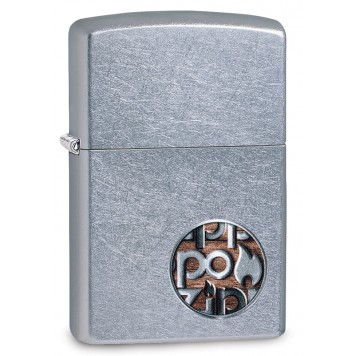 Зажигалка ZIPPO Button с покрытием Street Chrome™, латунь/сталь, серебристая, матовая, 38x13x57 мм