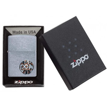 Зажигалка ZIPPO Button с покрытием Street Chrome™, латунь/сталь, серебристая, матовая, 38x13x57 мм-5