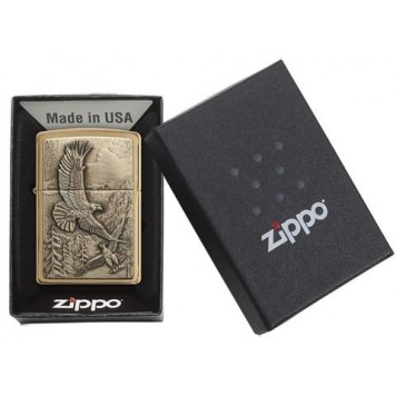 Зажигалка ZIPPO Eagles, с покрытием Brushed Brass, латунь/сталь, золотистая, матовая, 38x13x57 мм-2