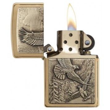 Зажигалка ZIPPO Eagles, с покрытием Brushed Brass, латунь/сталь, золотистая, матовая, 38x13x57 мм-1