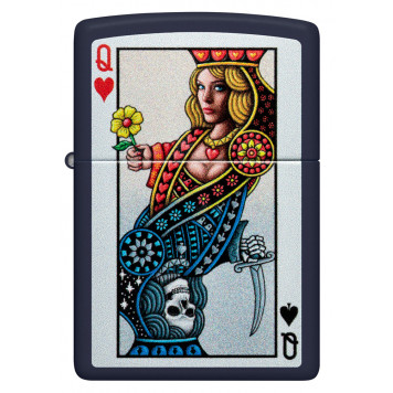 Зажигалка ZIPPO Queen Design с покрытием Navy Matte, латунь/сталь, синяя, матовая, 38x13x57 мм-1