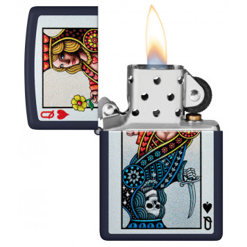 Зажигалка ZIPPO Queen Design с покрытием Navy Matte, латунь/сталь, синяя, матовая, 38x13x57 мм-2