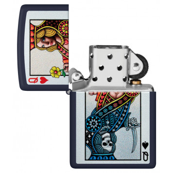 Зажигалка ZIPPO Queen Design с покрытием Navy Matte, латунь/сталь, синяя, матовая, 38x13x57 мм-3