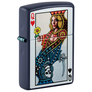 Зажигалка ZIPPO Queen Design с покрытием Navy Matte, латунь/сталь, синяя, матовая, 38x13x57 мм