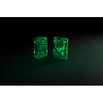 Набор из двух зажигалок ZIPPO Загадки леса с покрытием Glow-in-the-Dark Green, зелёные, глянецевые-7