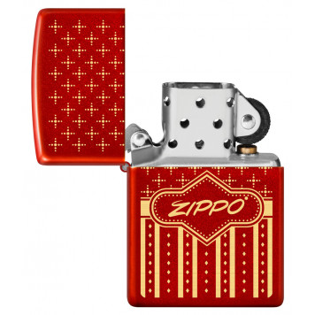 Зажигалка ZIPPO с покрытием Metallic Red, латунь/сталь, красная, 38x13x57 мм-3