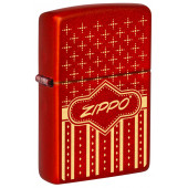 Зажигалка ZIPPO с покрытием Metallic Red, латунь/сталь, красная, 38x13x57 мм