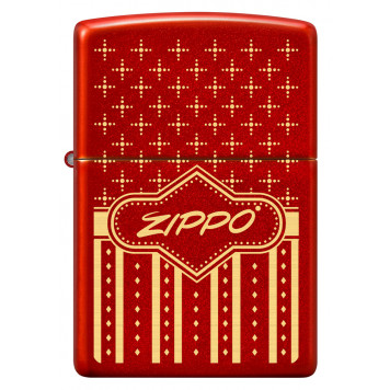 Зажигалка ZIPPO с покрытием Metallic Red, латунь/сталь, красная, 38x13x57 мм-1