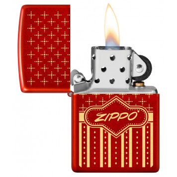 Зажигалка ZIPPO с покрытием Metallic Red, латунь/сталь, красная, 38x13x57 мм-2